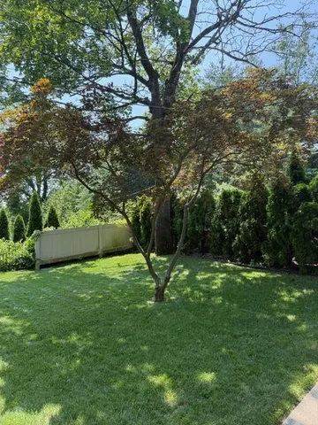 a view of a park with swings