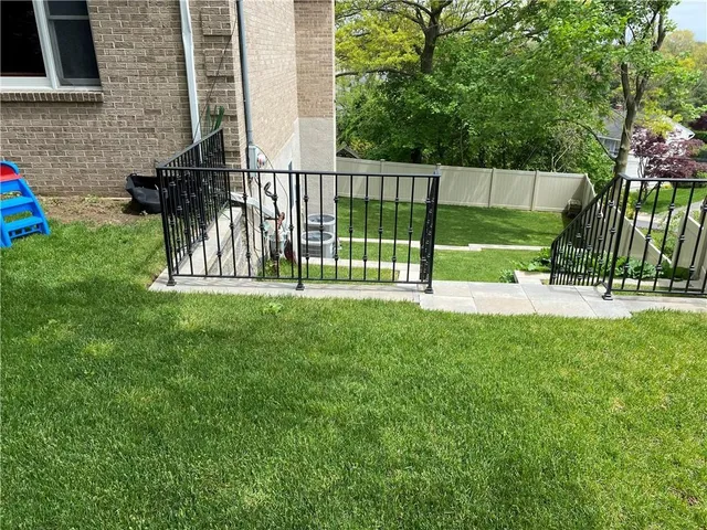 a view of a porch with a yard