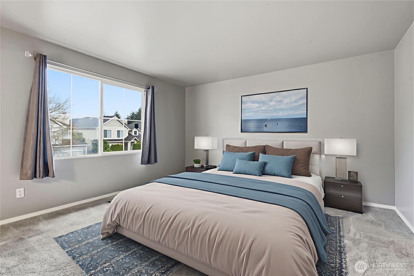 5624 South 233rd Street, Unit 41 Kent, WA 98032 - Photo 7 of 37 a bedroom with a large bed and a window