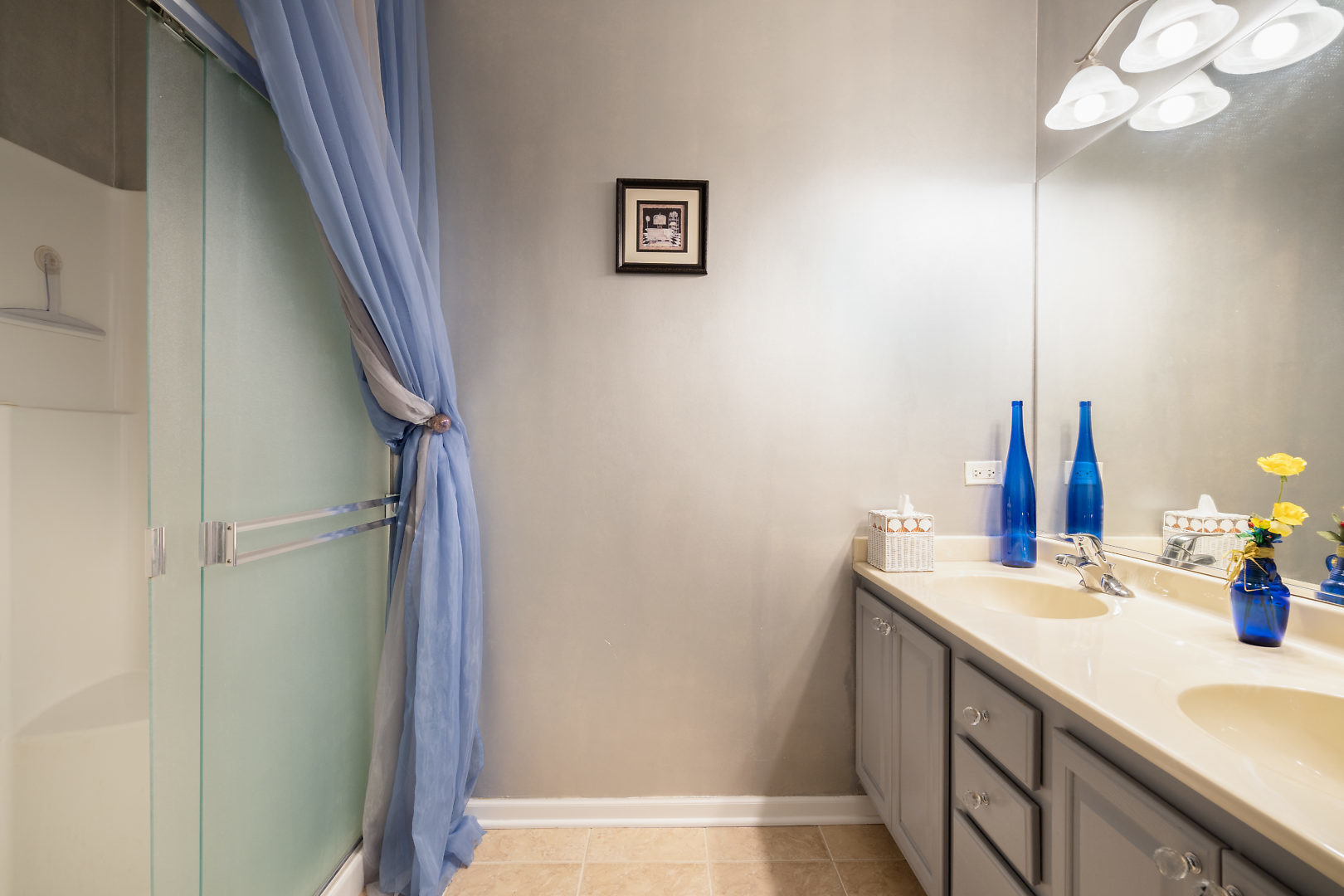 14 Winthrop New Road Sugar Grove, IL 60554 - Photo 18 of 25 a bathroom with a sink and a mirror