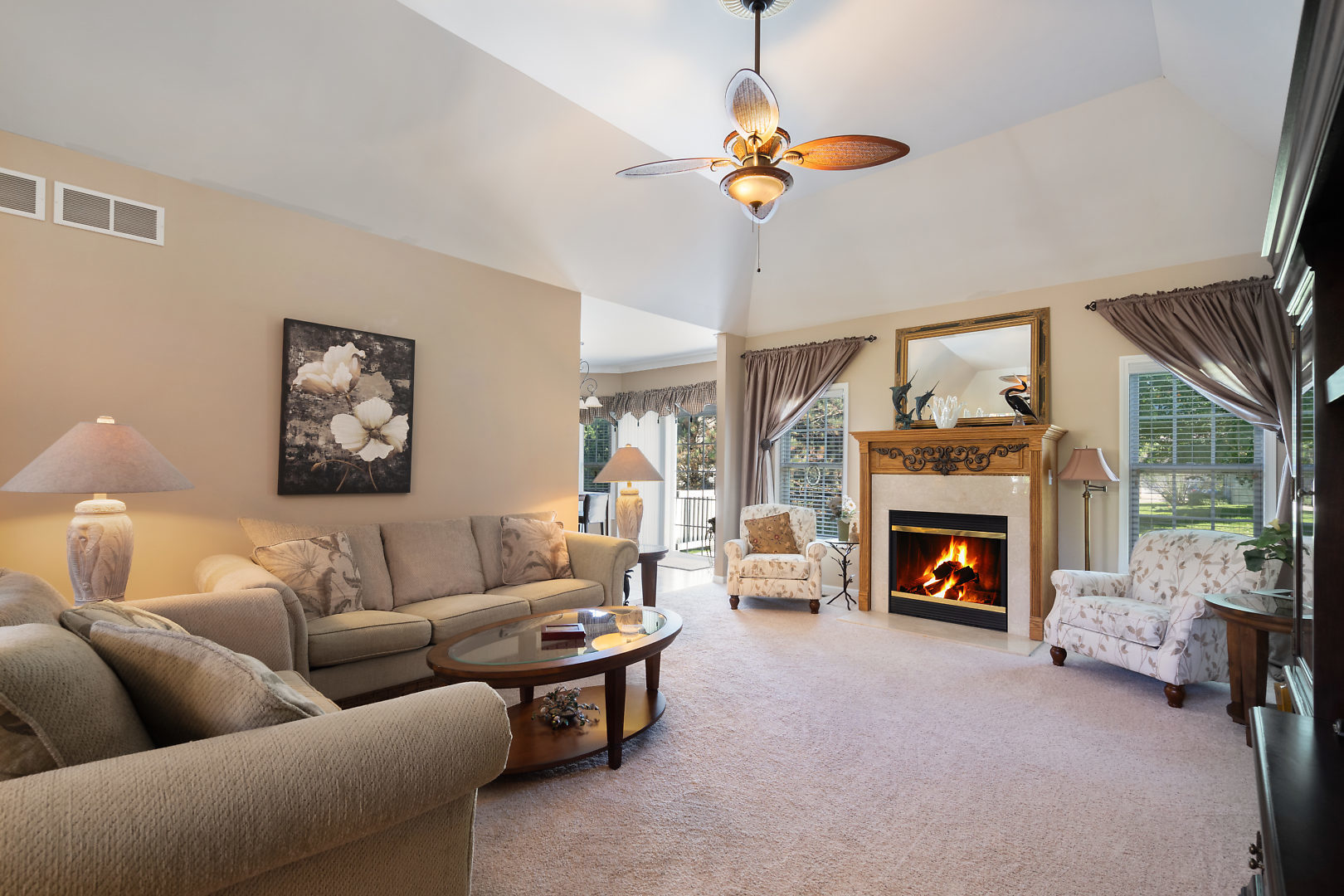 14 Winthrop New Road Sugar Grove, IL 60554 - Photo 4 of 25 a living room with furniture and a fireplace