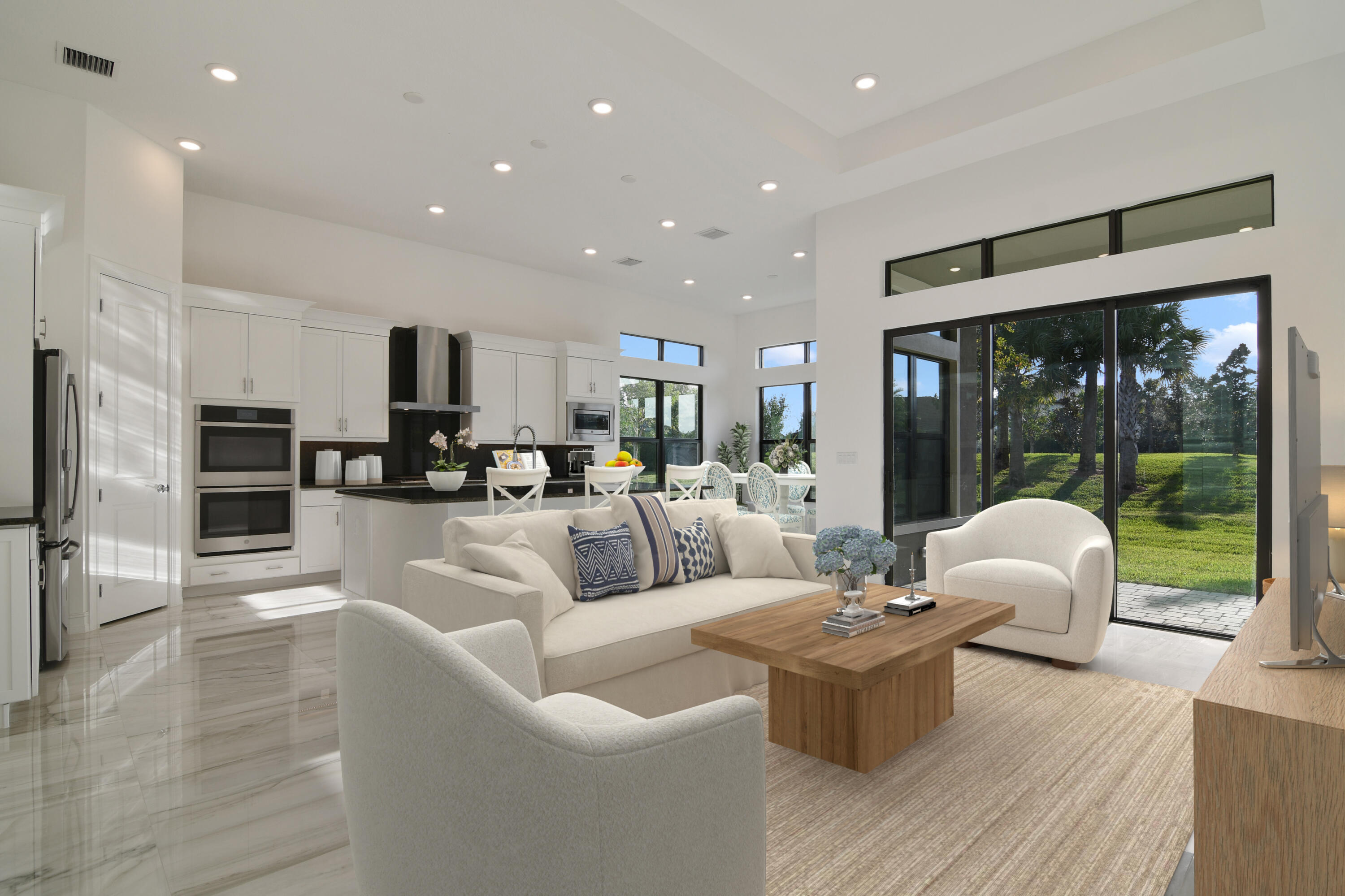 8827 Leon Circle, Unit 286 Parkland, FL 33076 - Photo 5 of 34 a living room with fireplace furniture and a large window