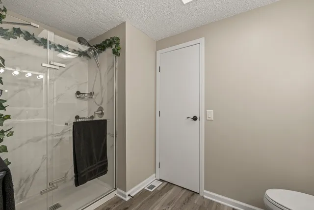 a bathroom with a shower