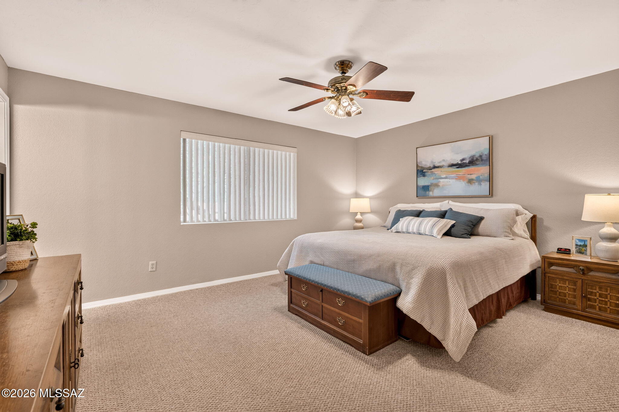 10800 East Snyder Road Tucson, AZ 85749 - Photo 22 of 51 Large Primary Bedroom. This is a King bed with so much room to spare.