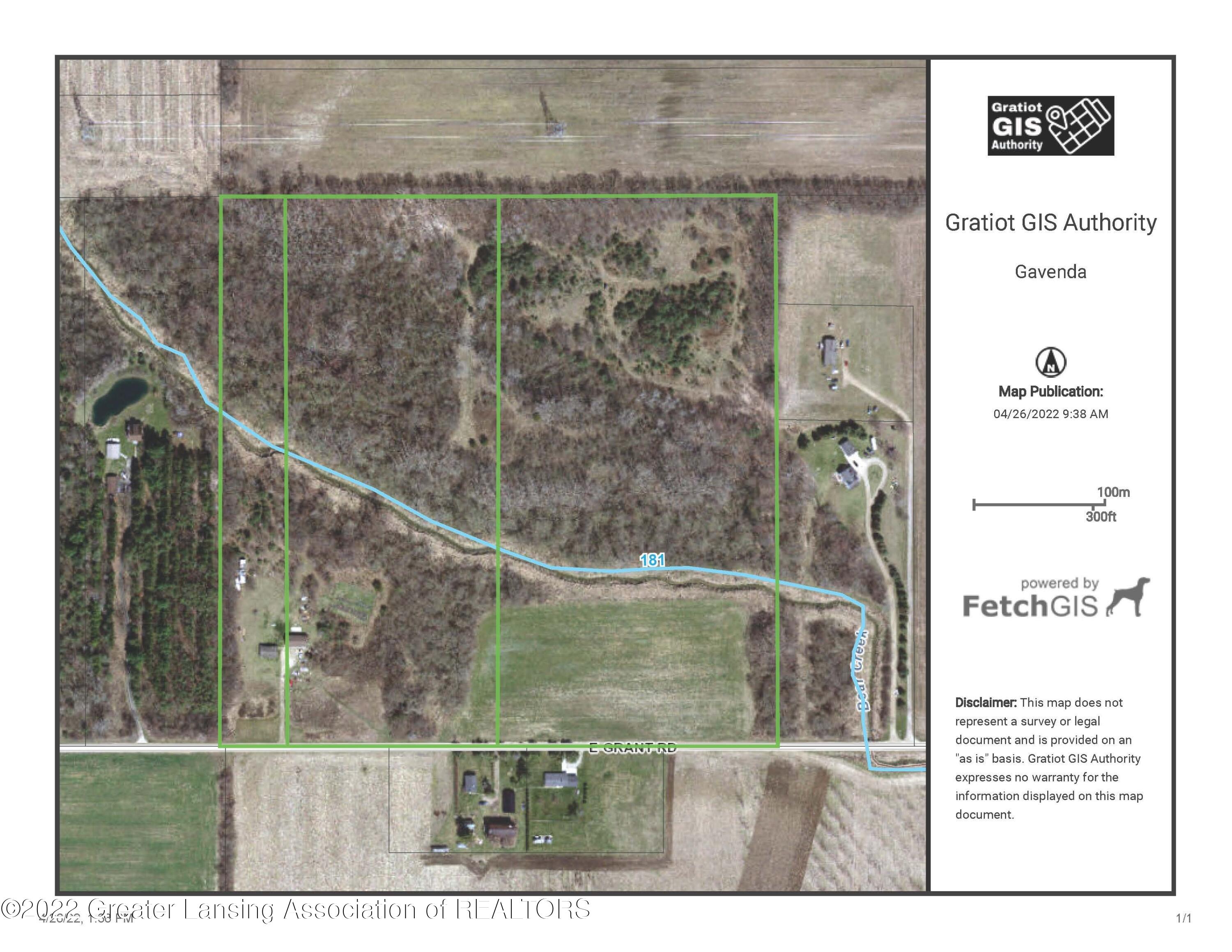 1527 East Grant Road Ithaca, MI 48847 - Photo 56 of 66 Sketch of parcels and creek from Fetch G