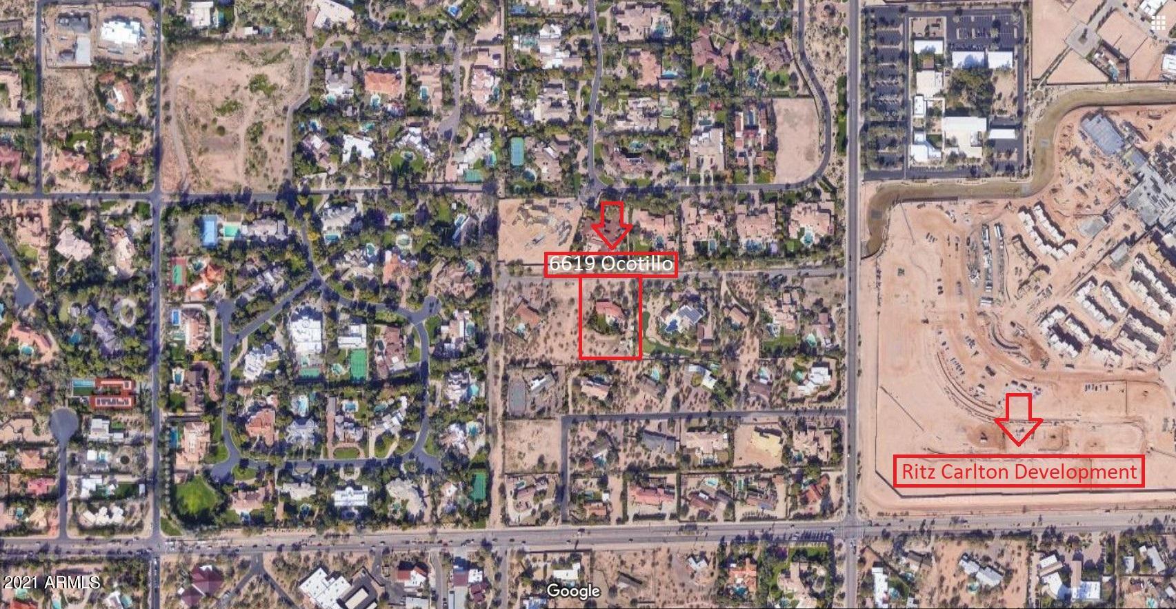 6619 East Ocotillo Road Paradise Valley, AZ 85253 - Photo 9 of 12 Aerial overhead