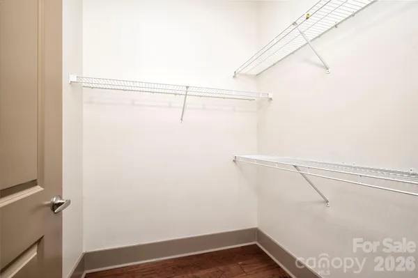 a view of small space with racks on the wall