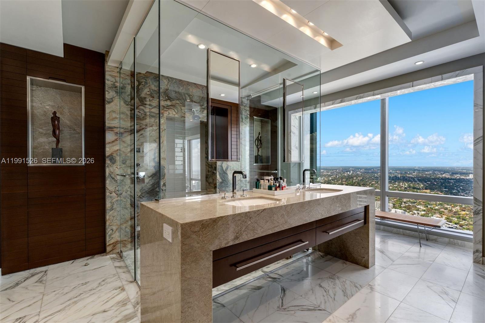 1425 Brickell Avenue, Unit PH2ABCD Miami, FL 33131 - Photo 9 of 20 a room with pool table and large windows