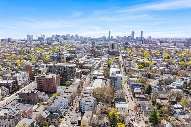 an aerial view of a city