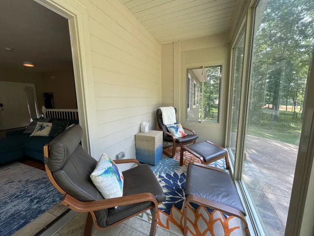 a living room with furniture