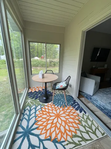 a outdoor space with chairs