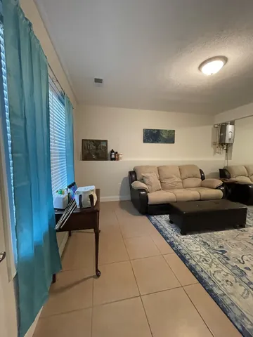 a living room with furniture