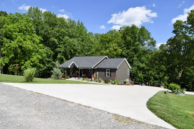 a house with trees in the background
