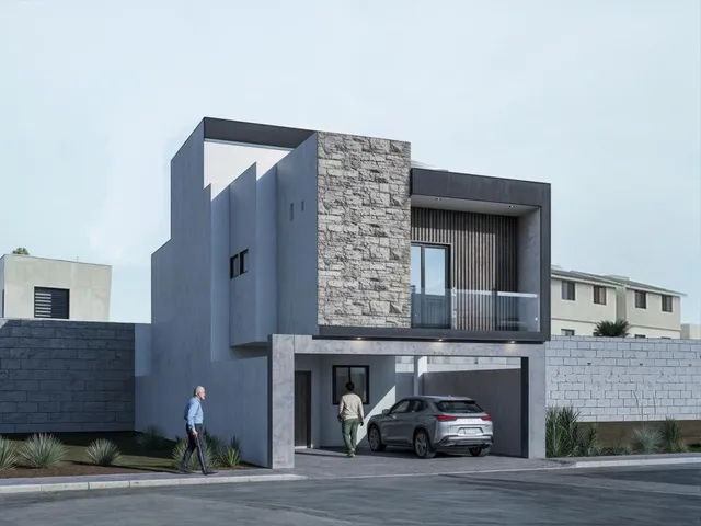 a front view of a building with parking space