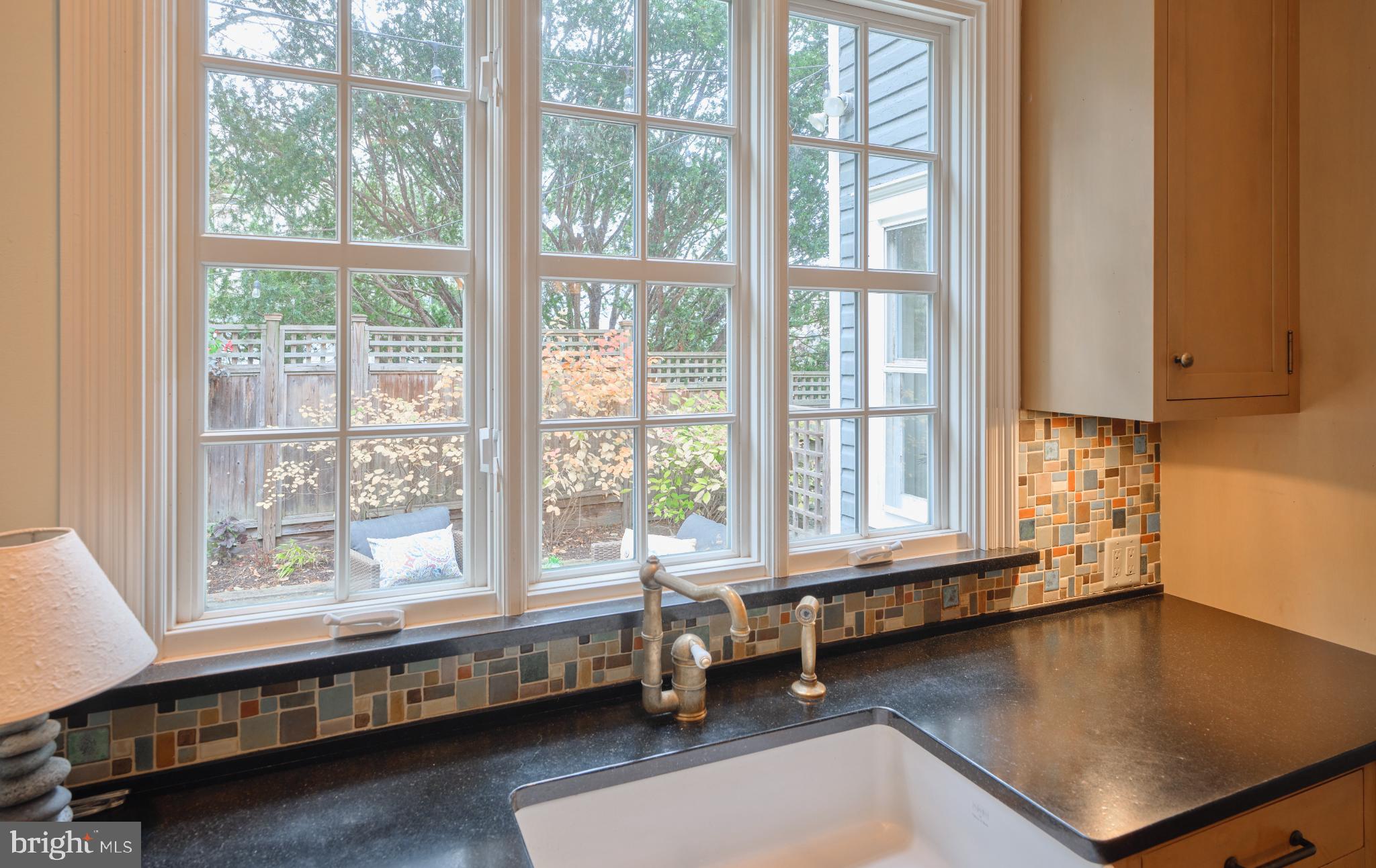 3697 River Road Lumberville, PA 18933 - Photo 13 of 26 Bright kitchen view with garden backdrop.