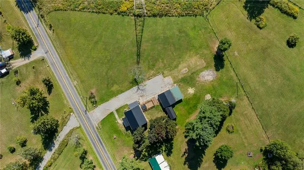 an aerial view of a residential houses