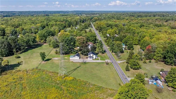 a view of a lush green field