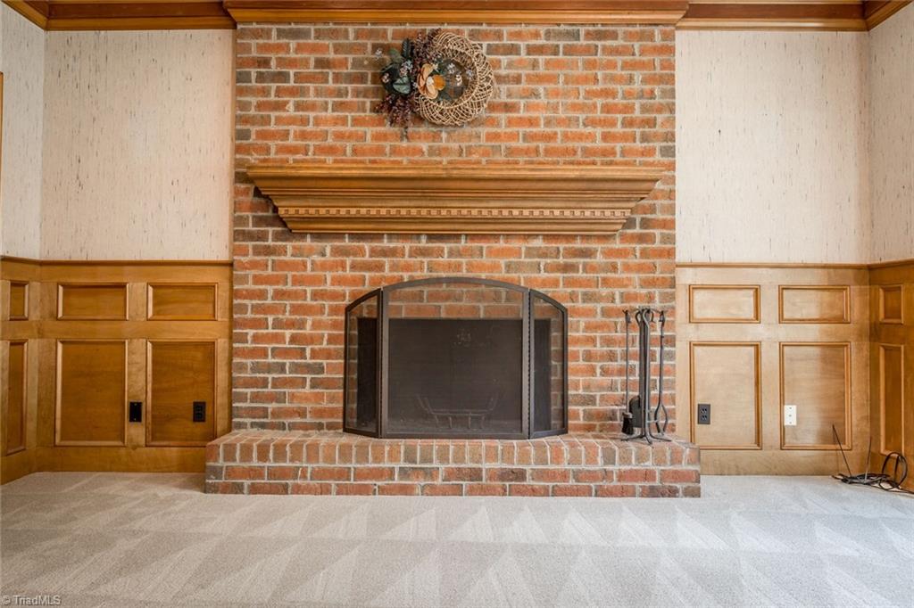 1170 Chester Road Winston-Salem, NC 27104 - Photo 13 of 30 Beautiful masonry wood burning fireplace with a handsome mantle.