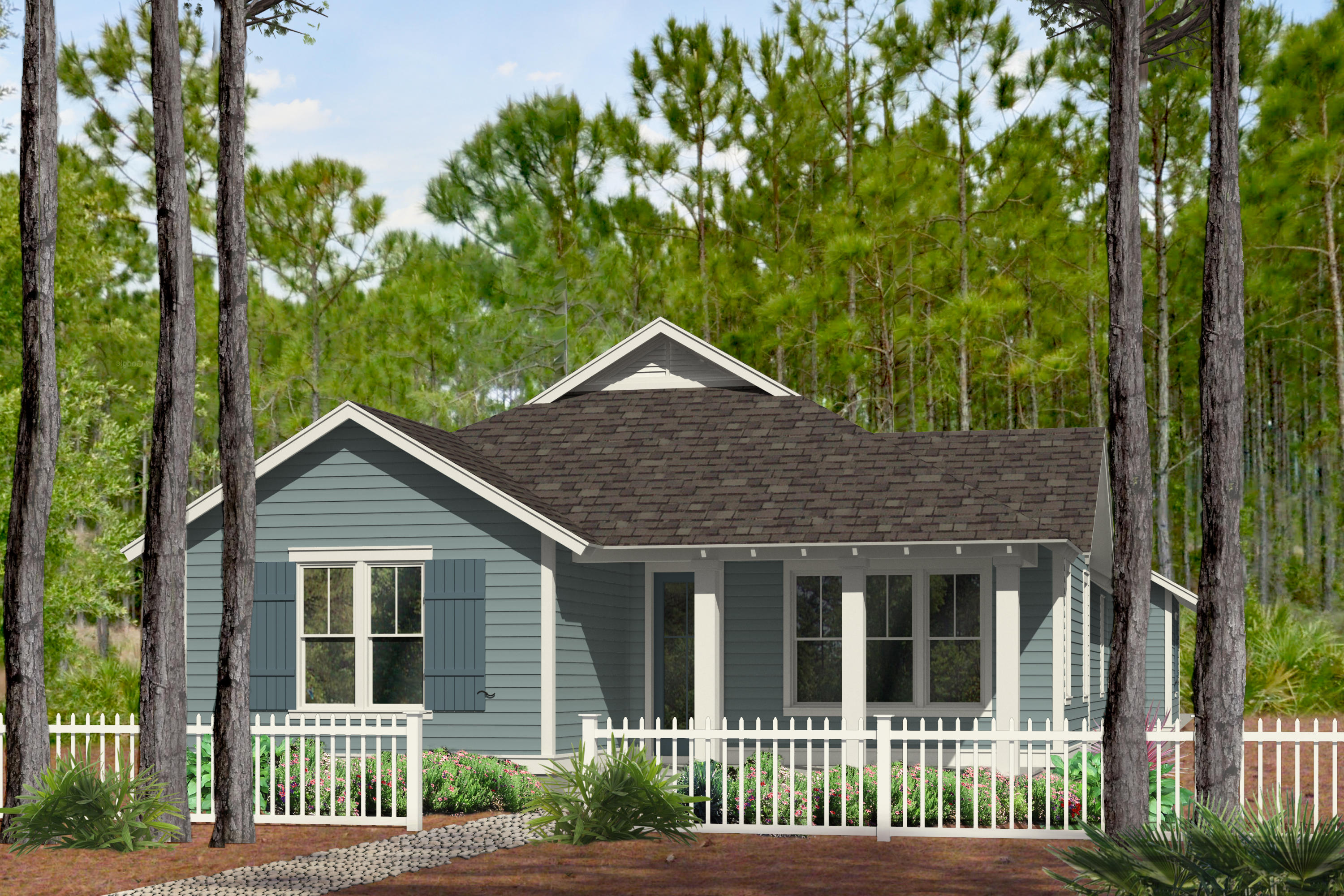 309 Sidecamp Road, Unit LOT 64 Watersound, FL 32461 - Photo 2 of 13 front view of a house with a garden