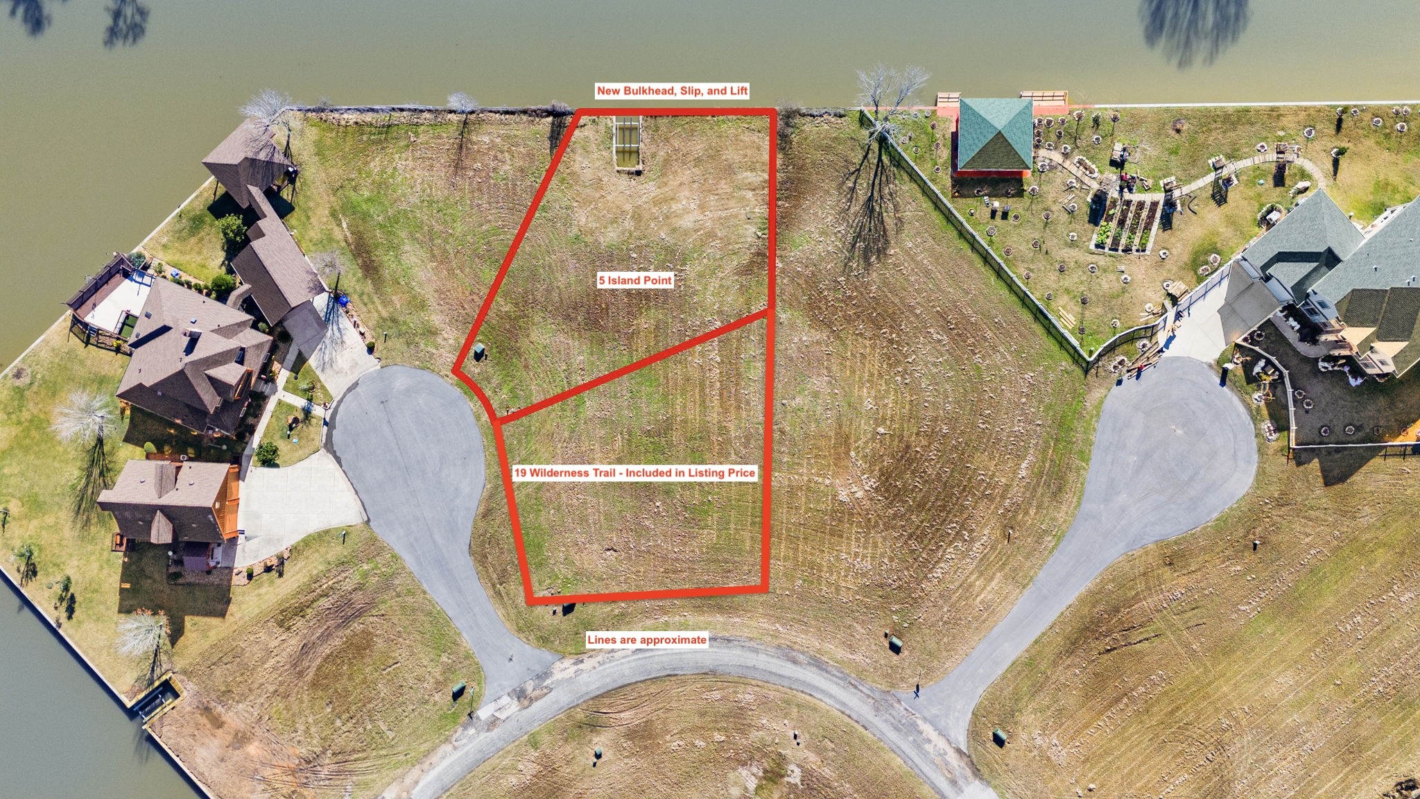 5 Island Point Huntsville, TX 77340 - Photo 3 of 15 2 platted lots are being sold together. LOTS of space. The pie shaped lot to the left is owned by the owner to the left.