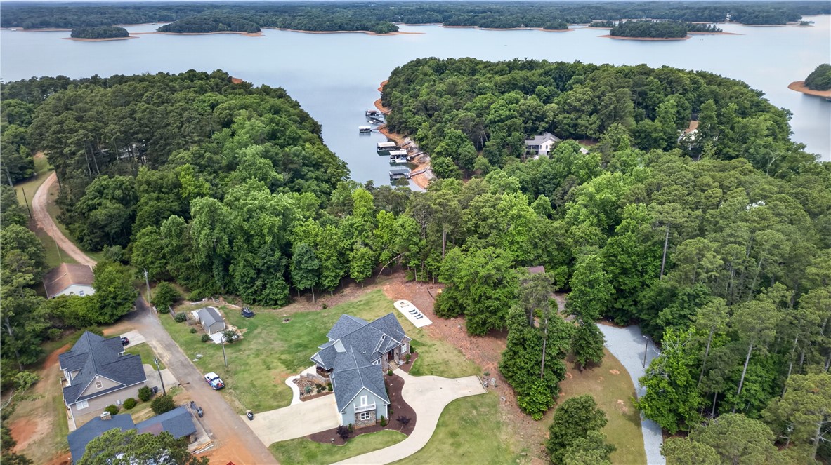 206 James Hare Road Anderson, SC 29626 - Photo 3 of 37 Lakefront living with a private dock, offering serene water views and abundant surrounding greenery.