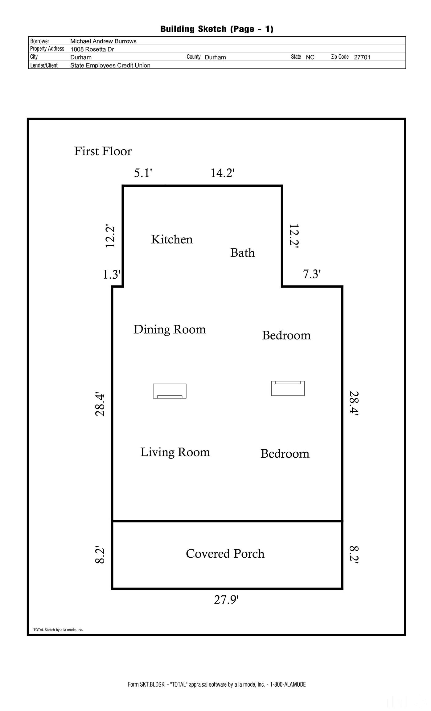1808 Rosetta Drive Durham, NC 27701 - Photo 54 of 59 Great layout for the 1,028 sq ft bungalow.