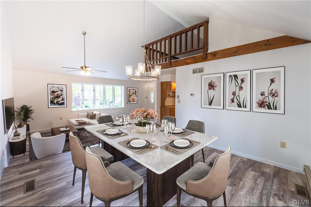 1011 Oldstone Road Allentown, PA 18103 - Photo 15 of 46 Virtually Staged Dining Room looking into Living R
