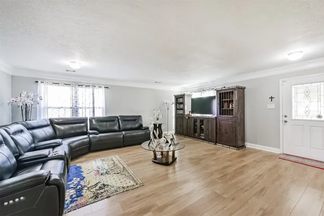 a living room with furniture