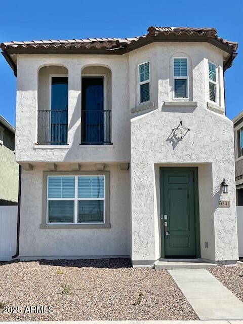 a front view of a house
