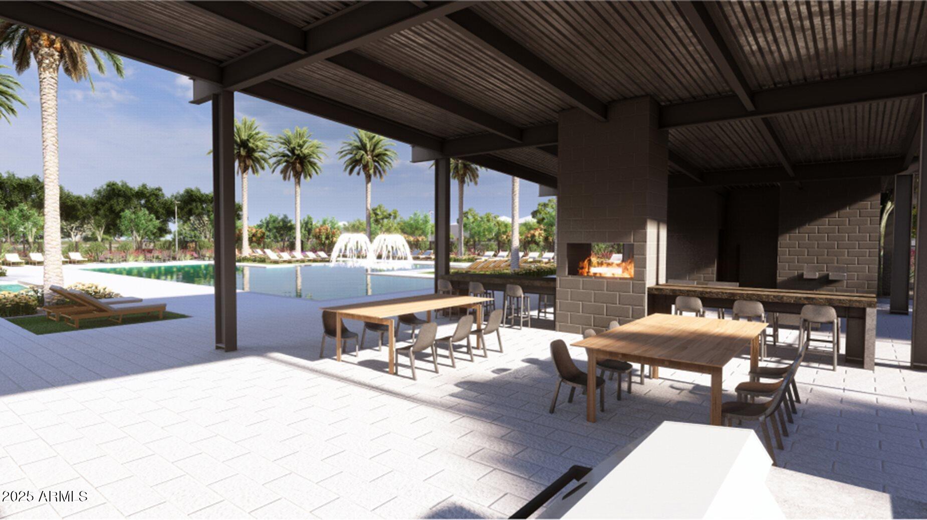 3341 South Lotus Mesa, AZ 85212 - Photo 40 of 42 a outdoor space with chairs and a fireplace