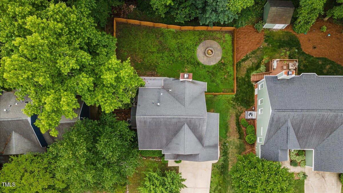 2408 Dahlgreen Road Raleigh, NC 27615 - Photo 59 of 61 an aerial view of a house with garden space and street view