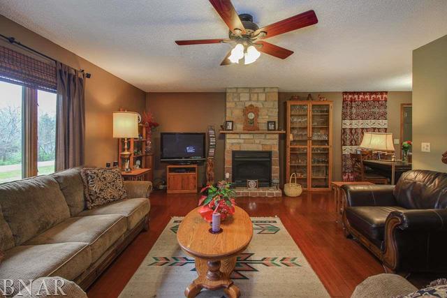 7647 White Oaks Road Clinton, IL 61727 - Photo 5 of 30 a living room with furniture a fireplace and a flat screen tv