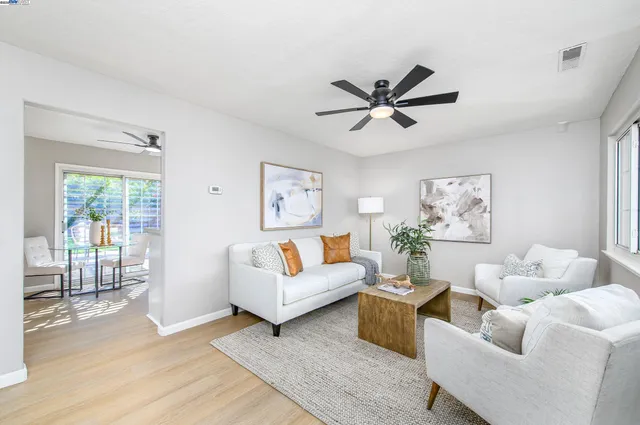 a living room with furniture