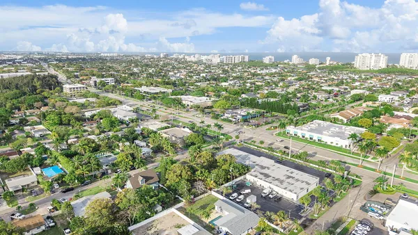 an aerial view of multiple house