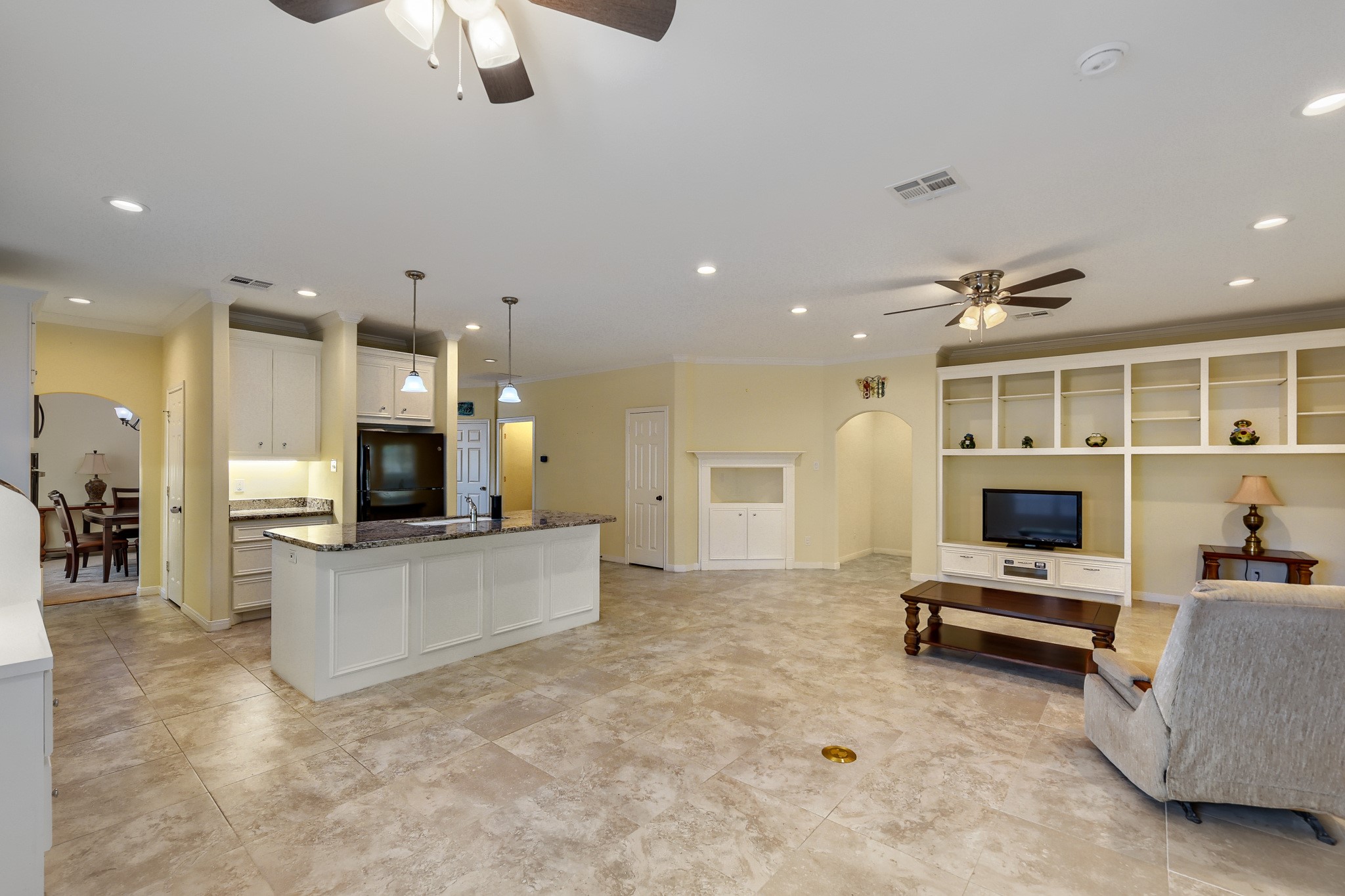 2215 Penick Road Waller, TX 77484 - Photo 8 of 33 Open concept living space with kitchen and large island