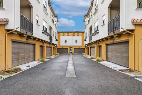 a view of a street with building