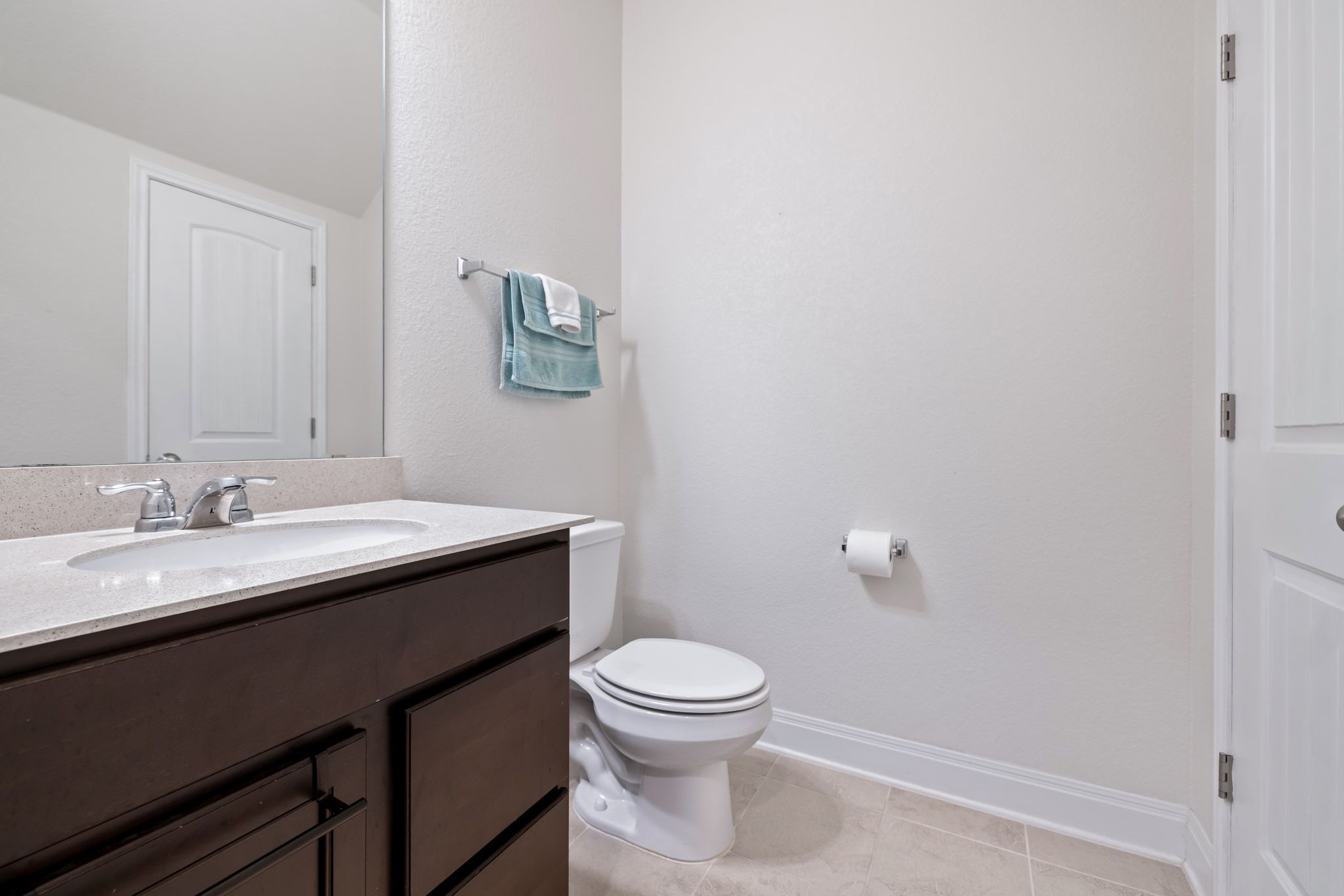 1022 Toltec Trail Georgetown, TX 78626 - Photo 29 of 37 Bathroom with vanity and light tile patterned flooring