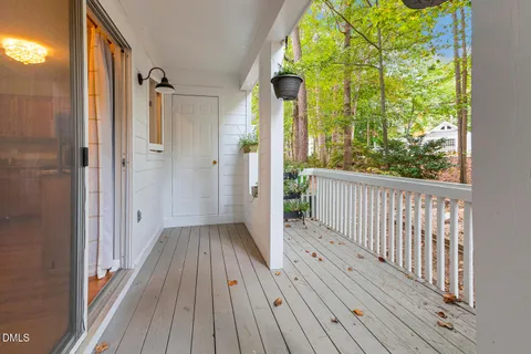 a view of a wooden deck