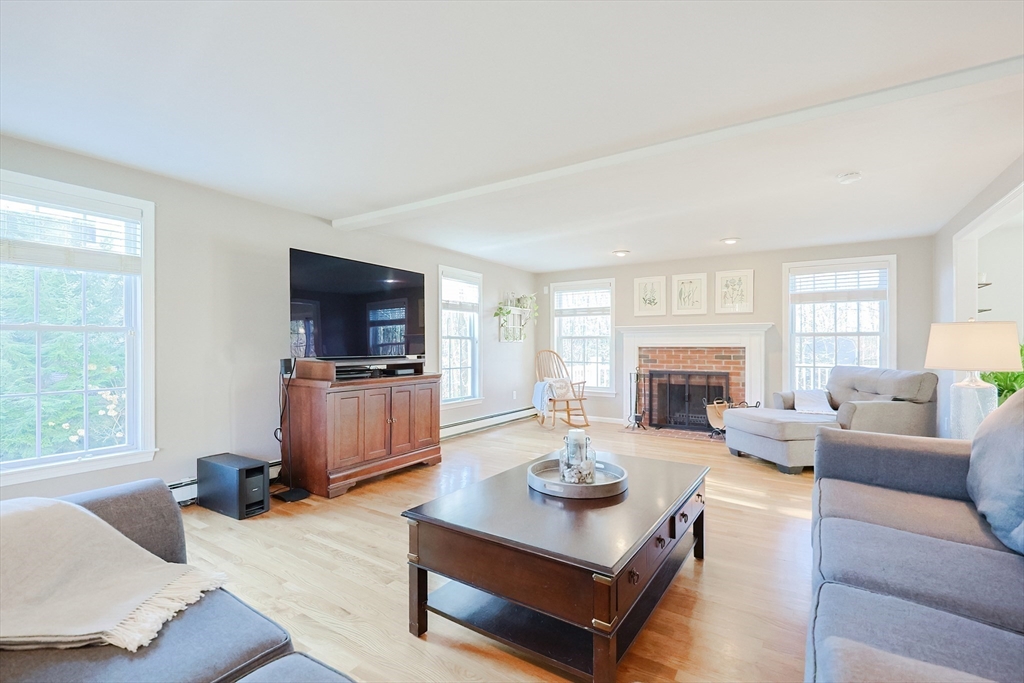 52 Quail Creek Road North Attleboro, MA 02760 - Photo 12 of 42 a living room with furniture a large window and a flat screen tv