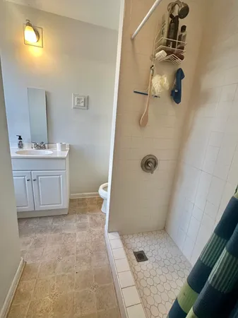 a bathroom with a shower