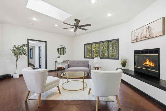 a bedroom with a bed and a table