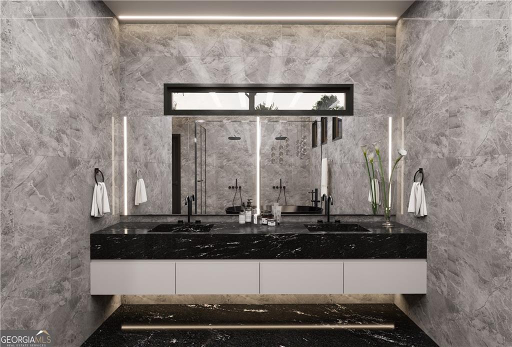 5016 Colton Run Atlanta, GA 30349 - Photo 26 of 31 a bathroom with a sink and a mirror