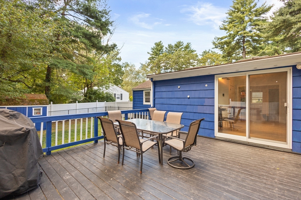 27 Ward Well Road Canton, MA 02021 - Photo 23 of 33 a view of a deck with table and chairs and wooden floor