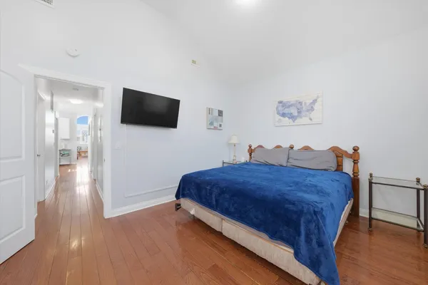 a view of a hallway with washer and dryer
