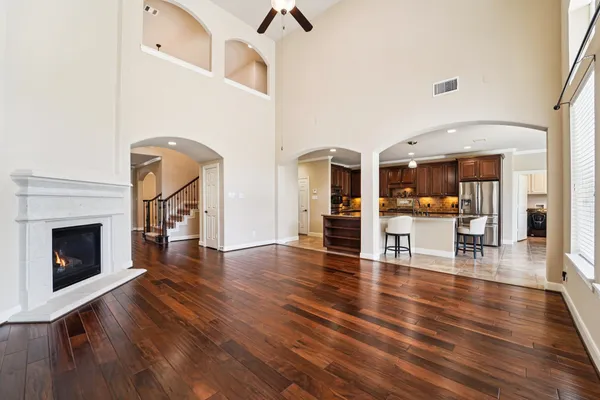 a bathroom with a tub and shower