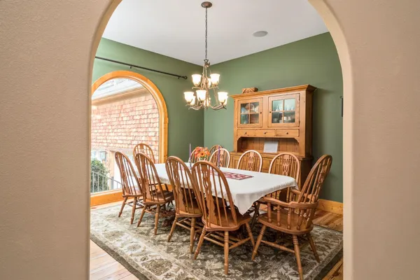 a workspace with furniture and a window