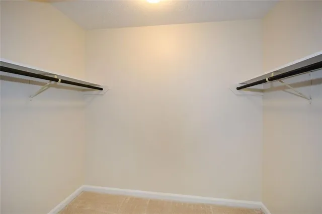a view of small space with racks on the wall
