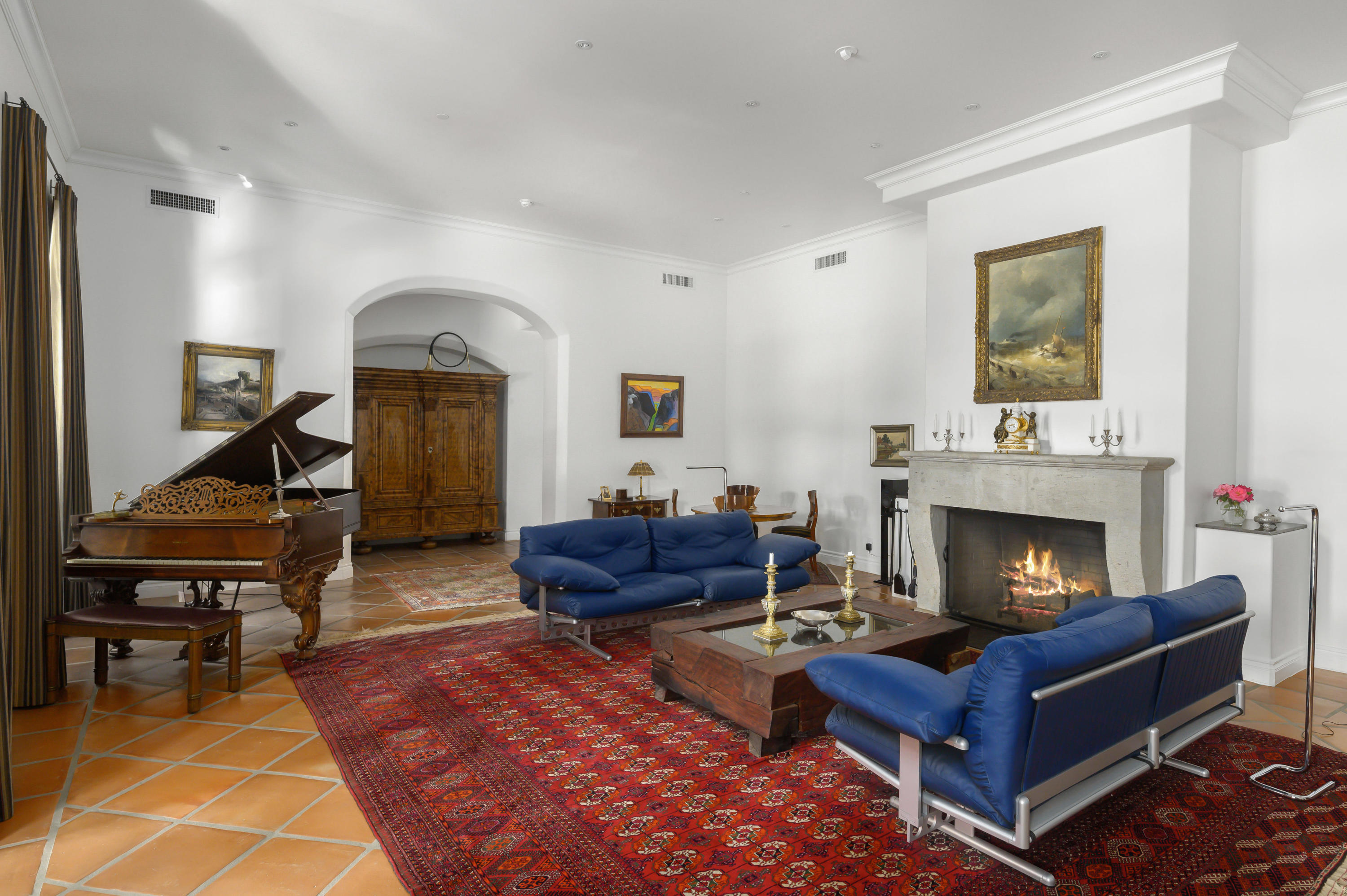 82425 Ave 55 Thermal, CA 92274 - Photo 21 of 46 a living room with furniture and a fireplace
