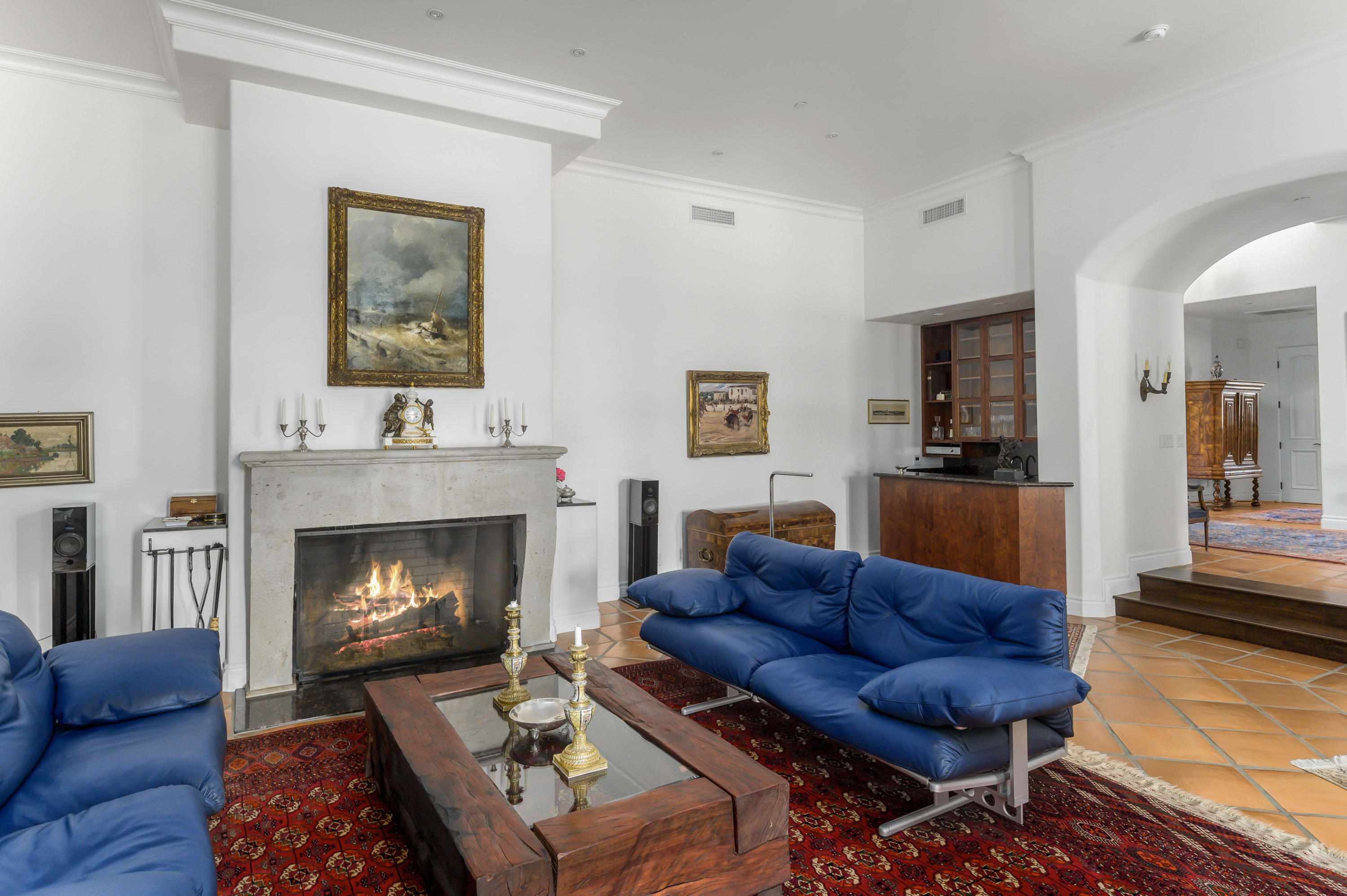 82425 Ave 55 Thermal, CA 92274 - Photo 22 of 46 a living room with furniture and a fireplace