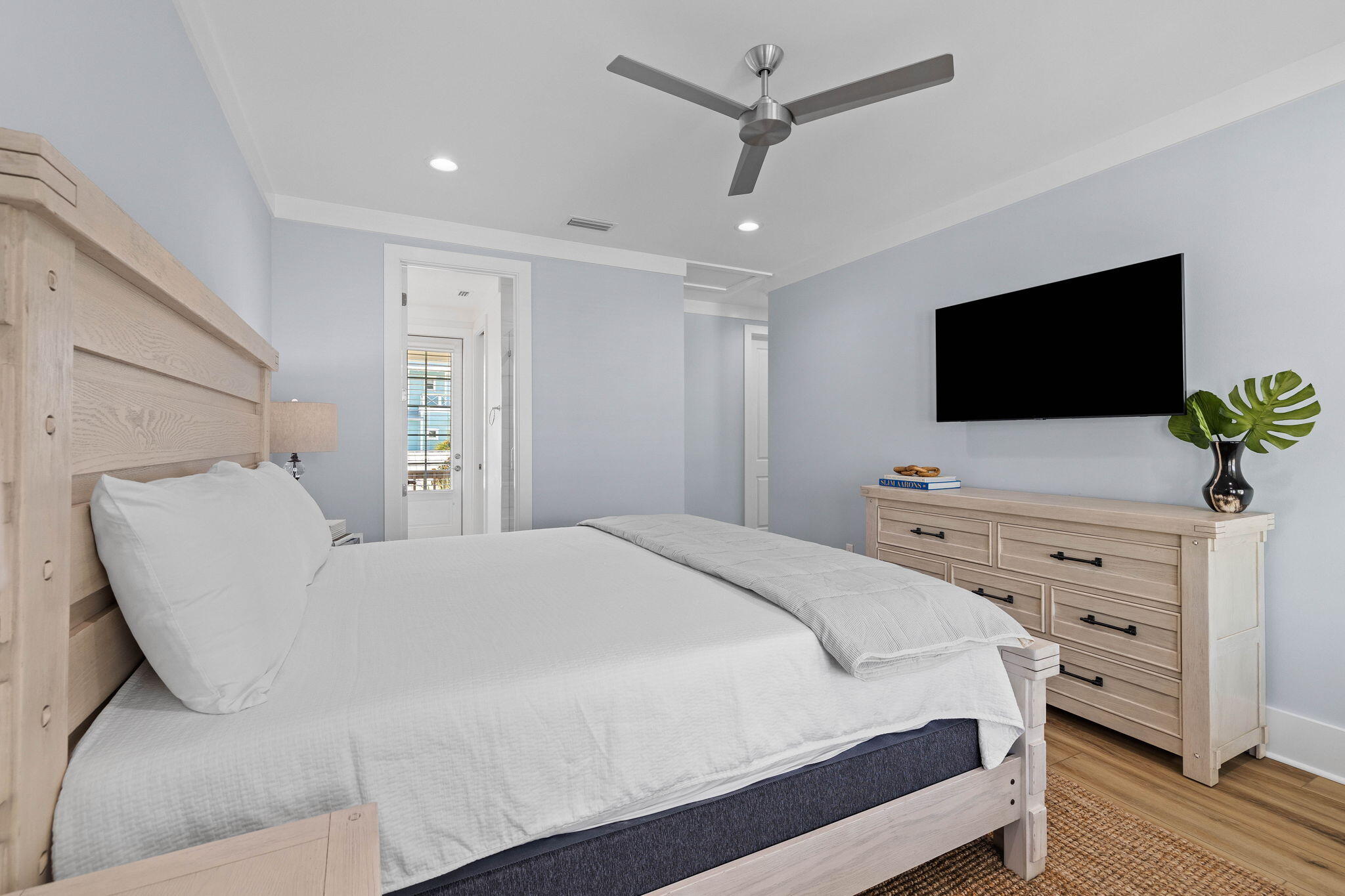 342 Beach Bike Way Inlet Beach Inlet Beach, FL 32461 - Photo 39 of 86 a bedroom with a bed a flat screen tv and a dresser